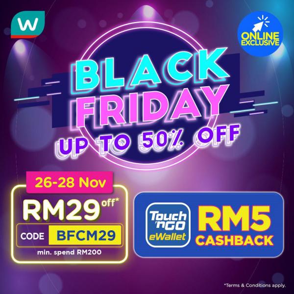 Watsons Online Black Friday Sale Up To 50% OFF (26 November 2021 - 28 November 2021)