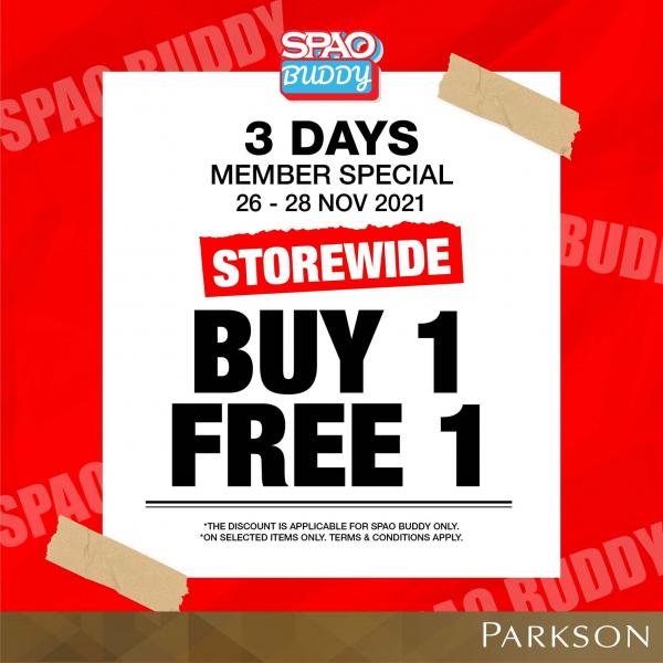 Parkson SPAO Buddy Day Buy 1 FREE 1 Promotion (26 November 2021 - 28 November 2021)