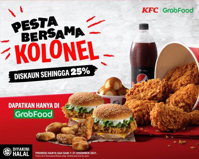 KFC GrabFood Up To 25% OFF Promotion (1 December 2021 - 31 December 2021)