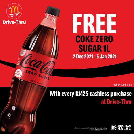 McDonald's Drive-Thru FREE Coke Zero Sugar Promotion (2 December 2021 - 5 January 2022)