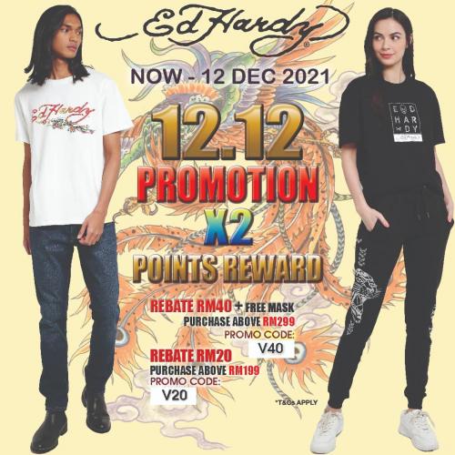 Ed Hardy 12.12 Sale at Johor Premium Outlets (2 December 2021 - 12 December 2021)