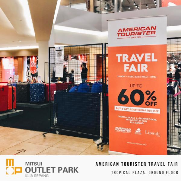 American Tourister Travel Fair Sale Up To 60% OFF at Mitsui Outlet Park (23 November 2021 - 5 December 2021)