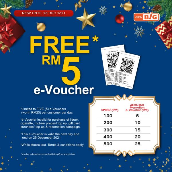 AEON BiG Christmas Hamper Promotion FREE e-Voucher (valid until 26 December 2021)
