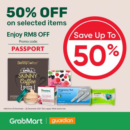 Guardian GrabMart Promotion Up To 50% OFF (25 November 2021 - 26 December 2021)