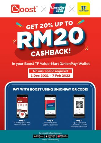 TF Value-Mart Boost Up To RM20 Cashback Promotion (1 December 2021 - 7 February 2022)