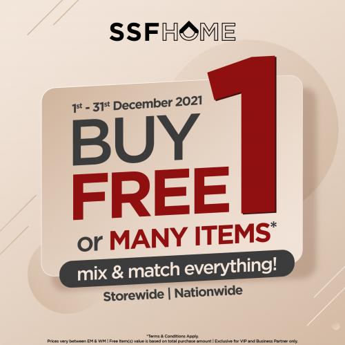 SSF Home Buy 1 FREE 1 Or FREE Many Items Sale (1 December 2021 - 31 December 2021)