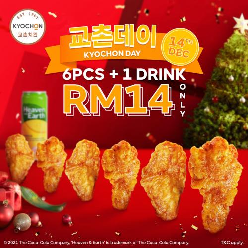 KyoChon Day 6pcs + 1 Drink @ RM14 Promotion (14 December 2021)