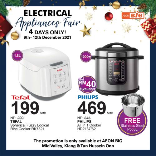 AEON BiG Electrical Appliances Fair Promotion (9 December 2021 - 12 December 2021)