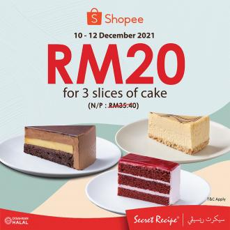Secret Recipe Shopee 12.12 Sale 3 Slices Cake @ RM20 (10 December 2021 - 12 December 2021)