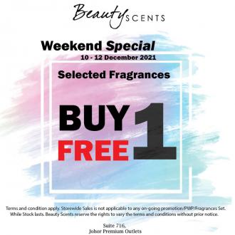Beauty Scents Fragrances Weekend Sale Buy 1 FREE 1 at Johor Premium Outlets (10 December 2021 - 12 December 2021)