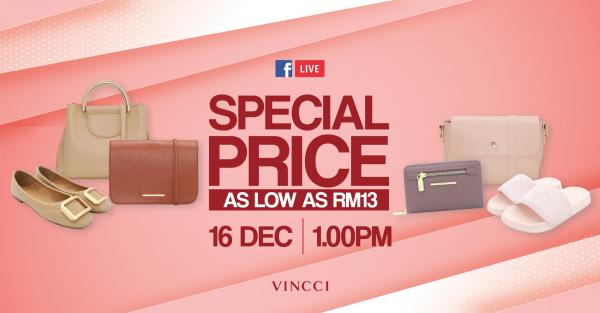 Padini Vincci Facebook Live Special Price Sale As Low As RM13 (16 December 2021)