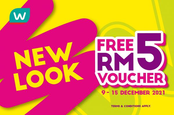 Watsons New Look Promotion FREE RM5 Voucher (9 December 2021 - 15 December 2021)