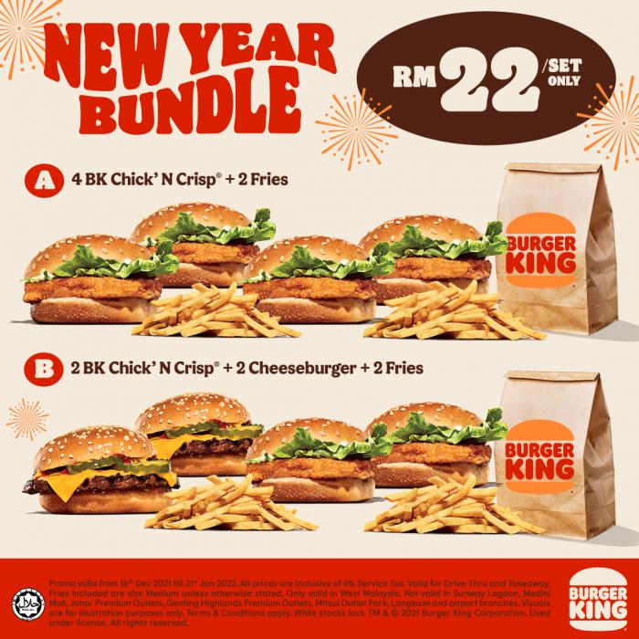 Burger King New Year Bundle Promotion (16 December 2021 - 31 January 2022)