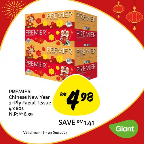 Premier Chinese New Year 2-Ply Facial Tissue 4 x 80s @ RM4.98