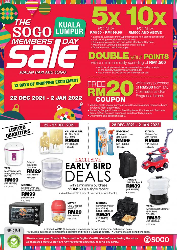 SOGO Kuala Lumpur Members Day Sale Catalogue (22 December 2021 - 2 January 2022)