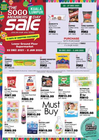 SOGO Kuala Lumpur Supermarket Members Day Sale Catalogue (22 December 2021 - 2 January 2022)