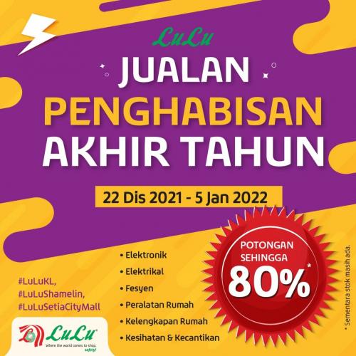 LuLu Year End Clearance Sale Up To 80% OFF (22 December 2021 - 5 January 2022)