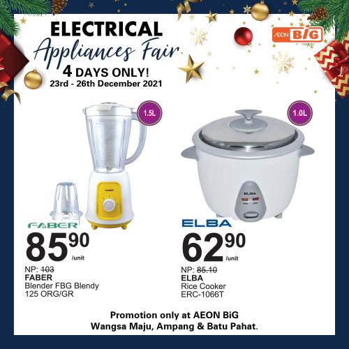 AEON BiG Electrical Appliances Fair Promotion (23 December 2021 - 26 December 2021)