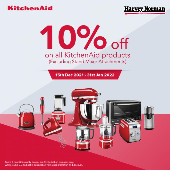 Harvey Norman KitchenAid 10% OFF Promotion (15 December 2021 - 31 January 2022)