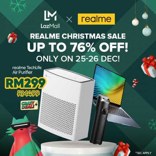 Realme Lazada Christmas Sale Up To 76% OFF (25 December 2021 - 26 December 2021)