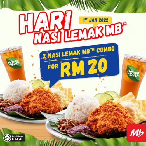 Marrybrown Nasi Lemak MB Combo 2 for RM20 Promotion (1 January 2022)