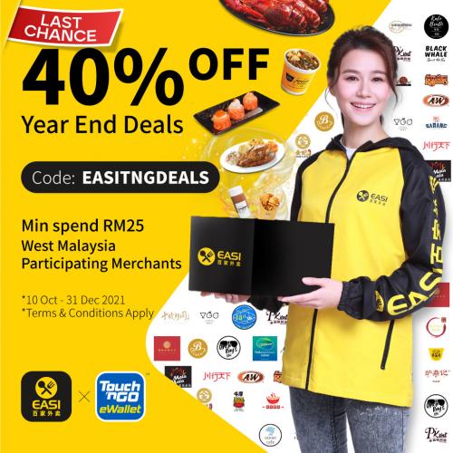 EASI 40% OFF Year End Deals Promotion with Touch 'n Go eWallet (10 October 2021 - 31 December 2021)