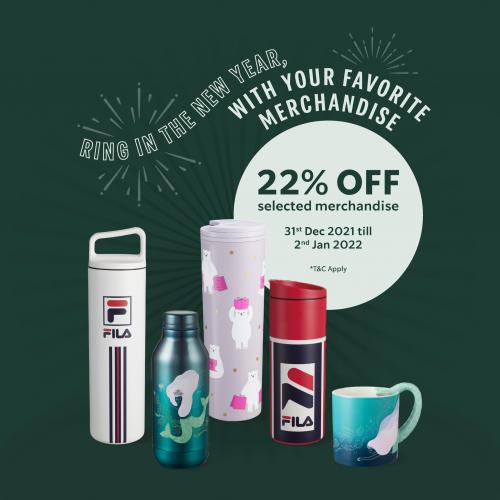 Starbucks New Year Merchandise 22% OFF Promotion (31 December 2021 - 2 January 2022)