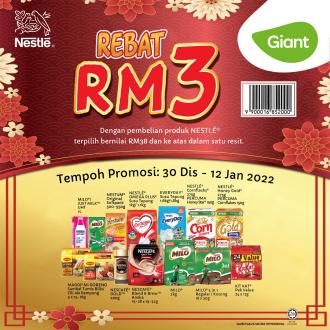 Giant Nestle RM3 Rebate Promotion (30 December 2021 - 12 January 2022)