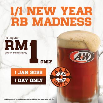 A&W New Year RB @ RM1 Promotion (1 Jan 2022)