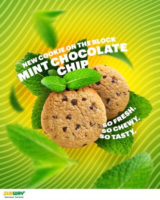 Subway Mint Chocolate Chip Cookies