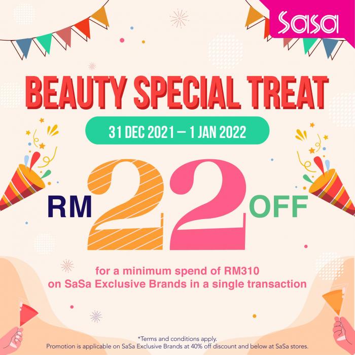 Sasa Beauty Special Treat Promotion (31 December 2021 - 1 January 2022)