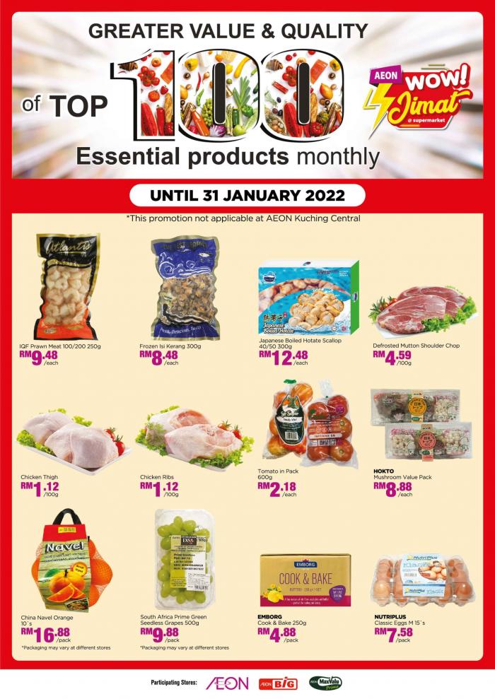 AEON BiG Top 100 Essential Products Promotion (1 January 2022 - 31 January 2022)