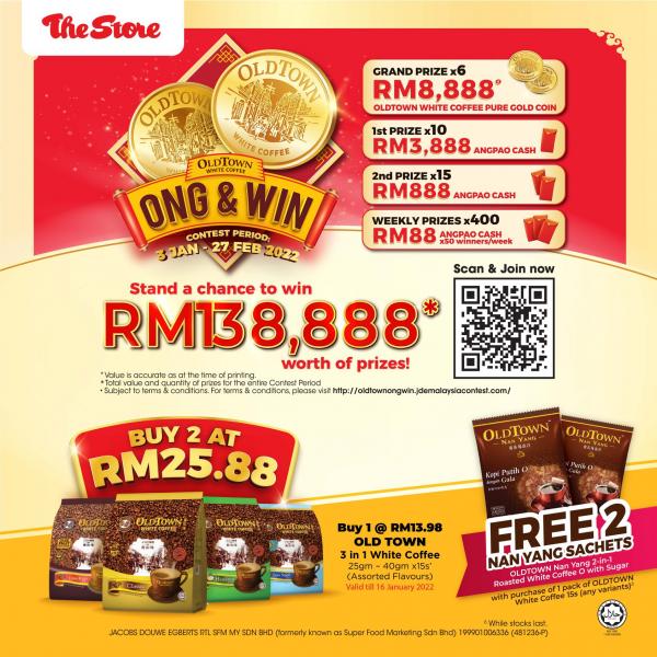 The Store OLDTOWN White Coffee CNY ONG & WIN 2022 Contest (3 January 2022 - 27 February 2022)