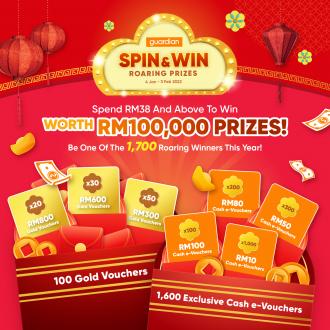 Guardian CNY Spin & Win Prizes Worth RM100,000 Promotion (4 January 2022 - 3 February 2022)