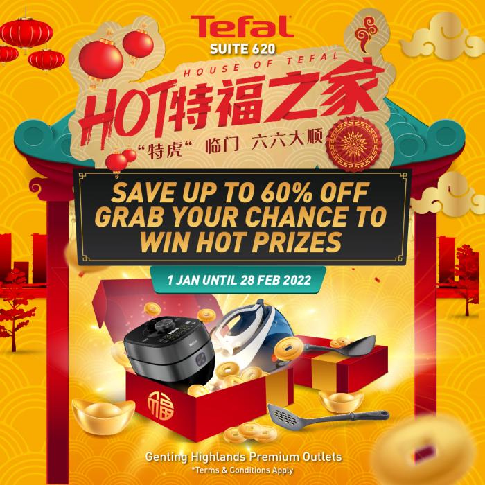 Tefal Chinese New Year Sale 60% OFF at Genting Highlands Premium Outlets (1 January 2022 - 28 February 2022)