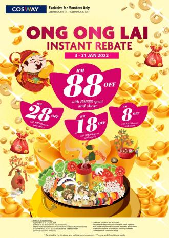 Cosway Chinese New Year Instant Rebate Promotion (3 Jan 2022 - 31 Jan 2022)