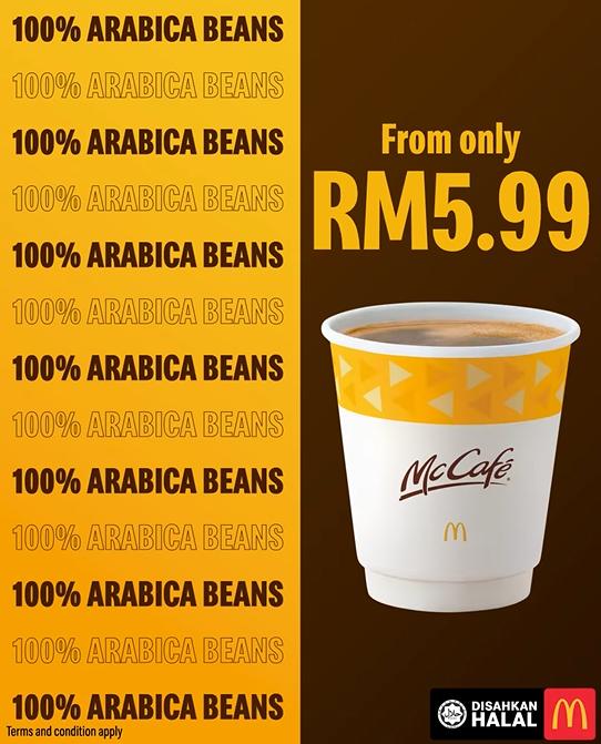 McDonald's Arabica Beans Coffee from RM5.99 Promotion