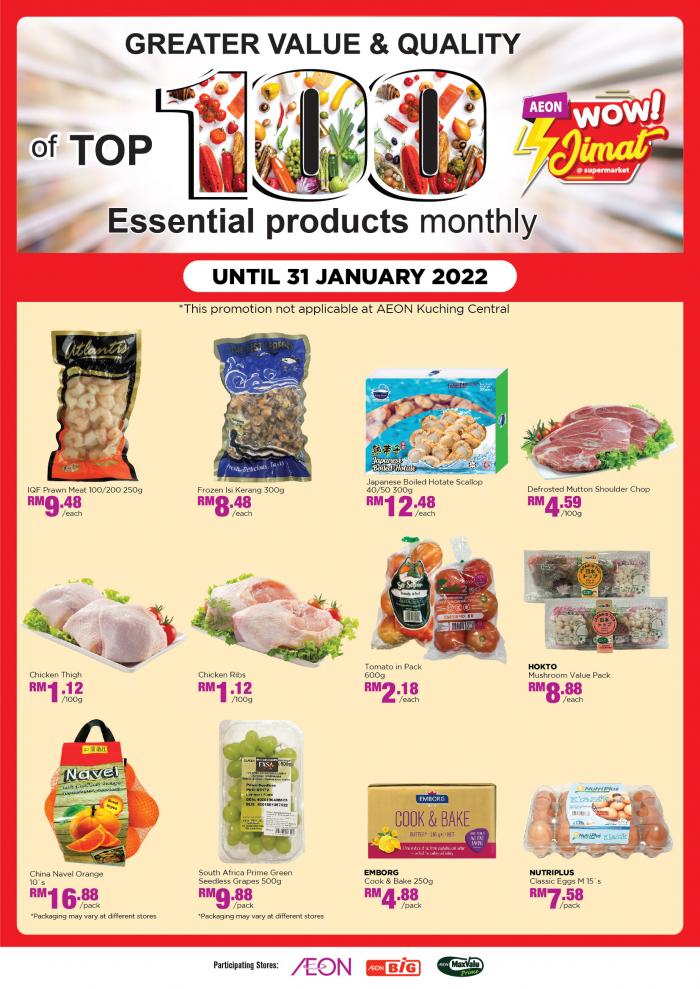 AEON Top 100 Essential Products Promotion (valid until 31 January 2022)