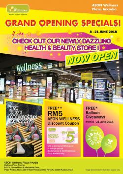 AEON Wellness Grand Opening Promotion at Plaza Arkadia Kuala Lumpur (8 June 2018 - 21 June 2018)