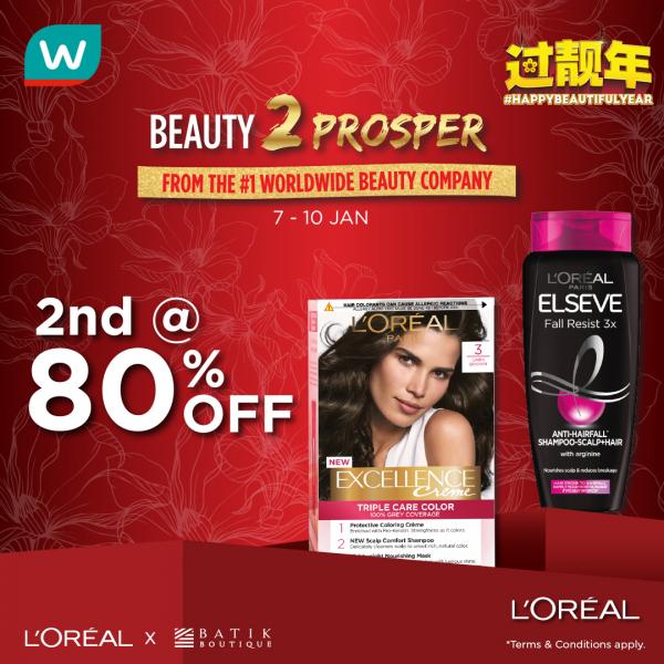 Watsons Online Loreal Sale Up To 50% OFF & Promo Code (7 January 2022 - 10 January 2022)