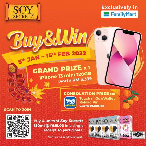 FamilyMart Soy Secretz Buy & Win iPhone Promotion (5 January 2022 - 15 February 2022)
