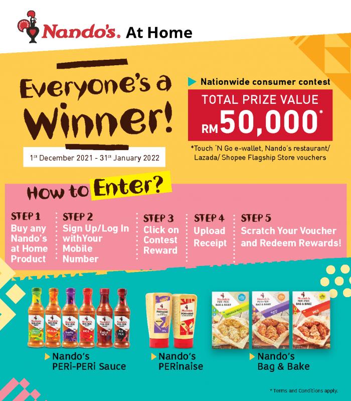 Nando's Everyone's A Winner Contest (1 December 2021 - 31 January 2022)