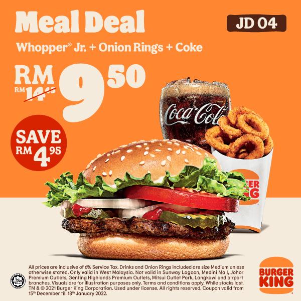 Burger King Meal Deal Promotion (15 December 2021 - 18 January 2022)