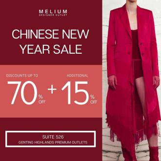 Melium Designer CNY Sale at Genting Highlands Premium Outlets (5 Jan 2022 - 31 Jan 2022)