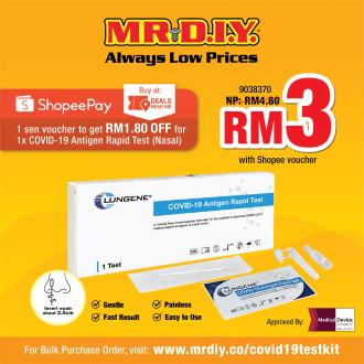 MR DIY ShopeePay Clungene Covid-19 Antigen Rapid Test Kit @ RM3 Promotion