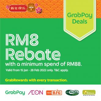 AEON BiG GrabPay CNY RM8 Rebate Promotion (15 January 2022 - 28 February 2022)