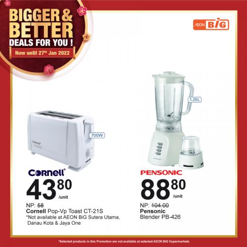 AEON BiG Electrical Appliances Promotion (valid until 27 January 2022)