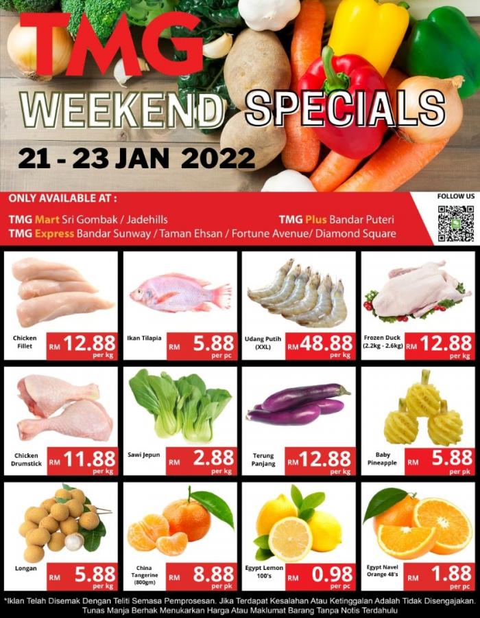 TMG Klang Valley Weekend Promotion (21 January 2022 - 23 January 2022)