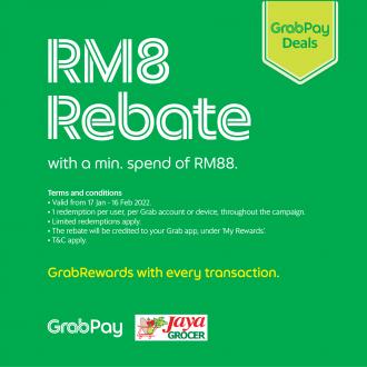 Jaya Grocer GrabPay RM8 Rebate Promotion (17 January 2022 - 16 February 2022)
