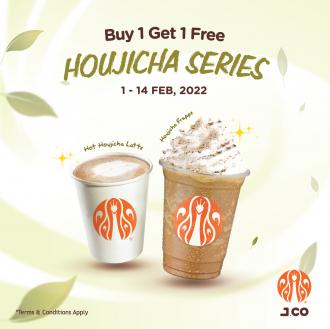 J.Co Houjicha Series Buy 1 FREE 1 Promotion (1 February 2022 - 14 February 2022)